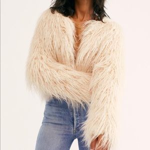 Free people (only worn 2x) faux shaggy fur coat